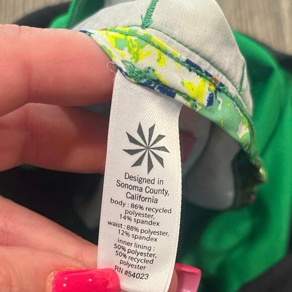 Athleta Womens Tropical Printed Brief Lined Running Shorts Multicolor Size XL - Picture 4 of 5